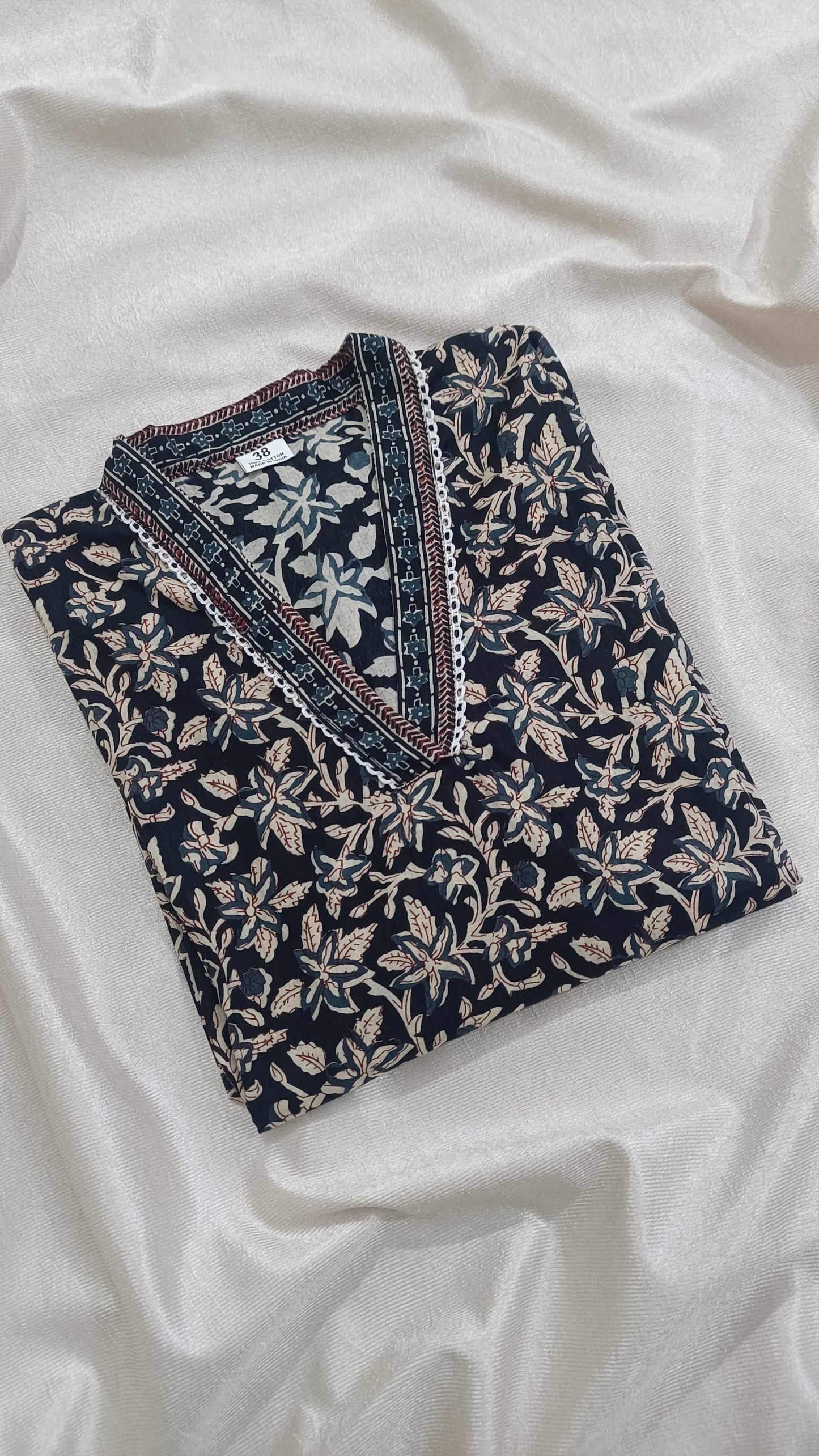 NYRA Floral Cotton Kurta with Trousers & Dupatta