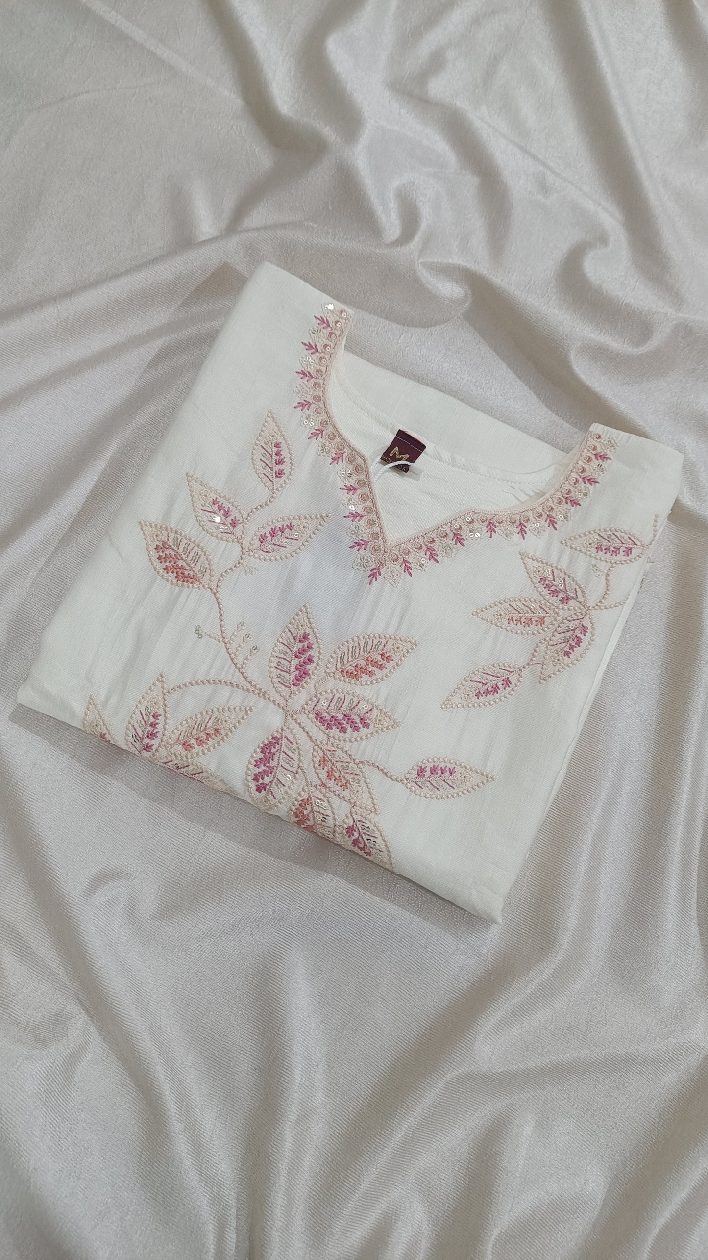 NYRA Floral Embroidered Thread Work Pure Cotton Kurta with Trousers & Dupatta