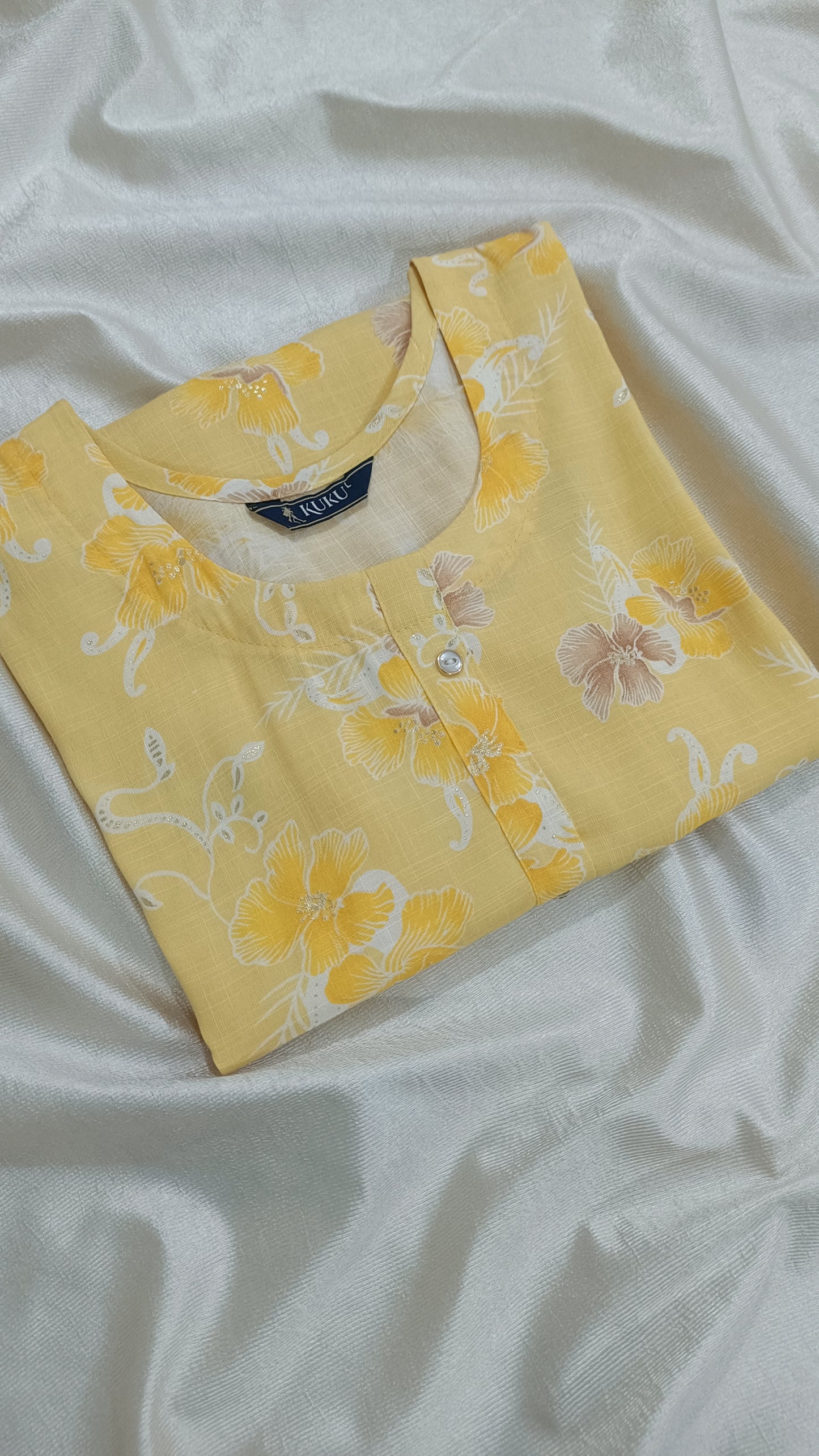 NYRA Yellow Floral Kurta With Trousers & Dupatta