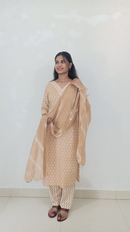 NYRA Women's Printed Kurta Set with Dupatta