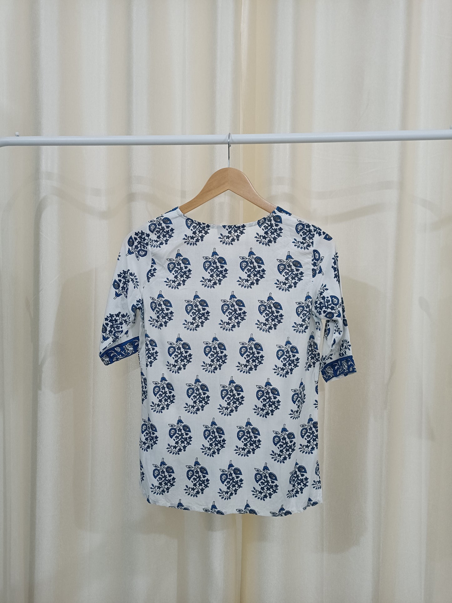 Floral Print Rayon Short Kurti