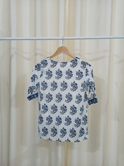 Floral Print Rayon Short Kurti