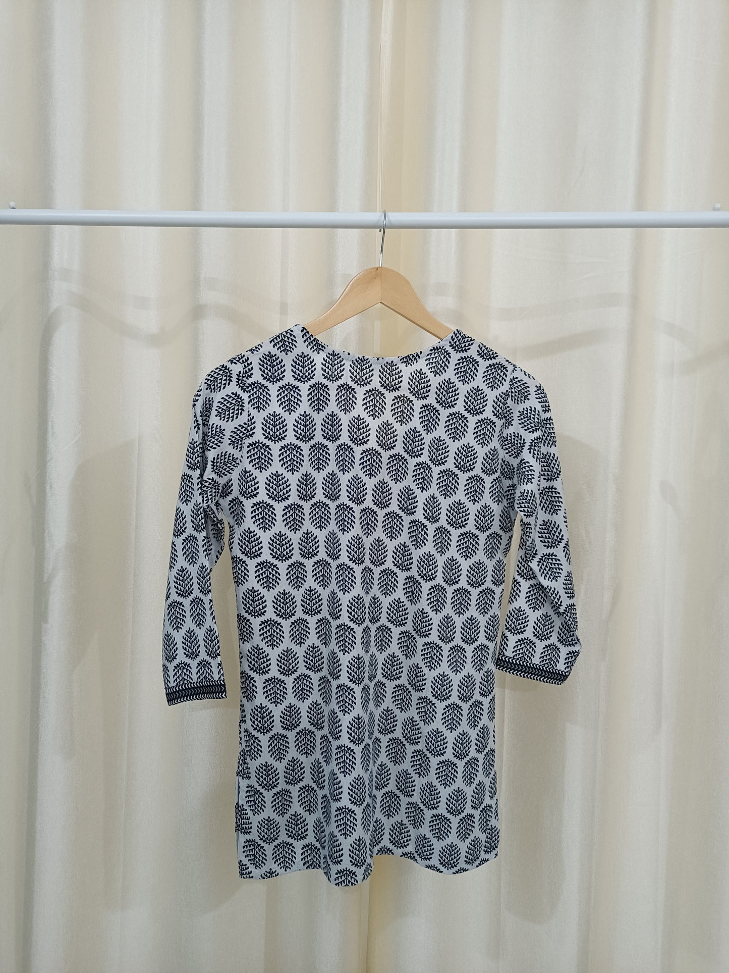Black Leaf Short Kurti