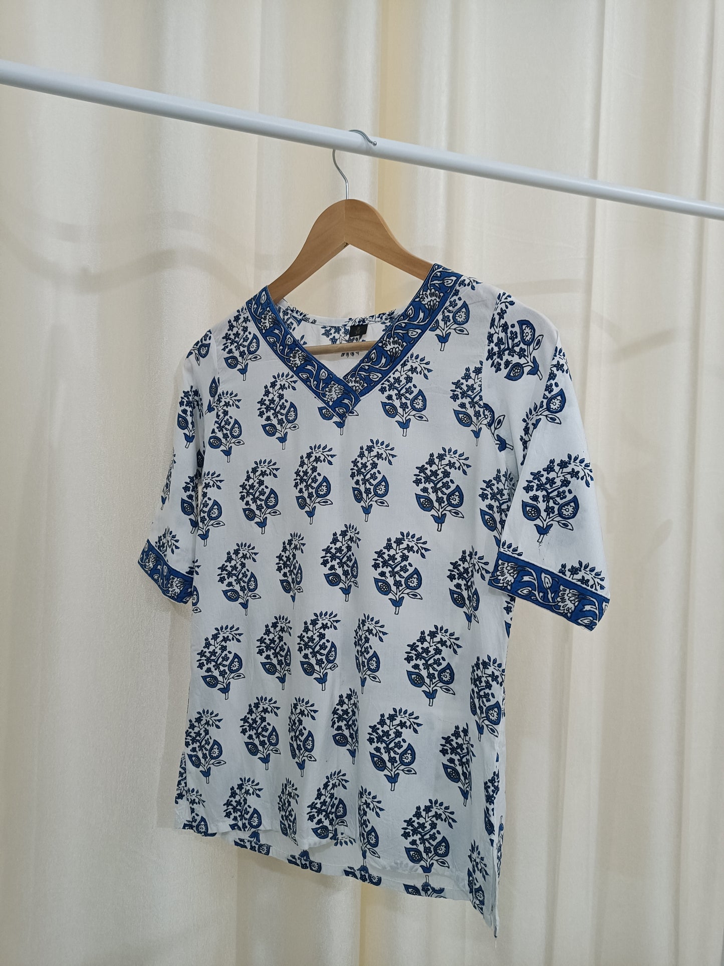 Floral Print Rayon Short Kurti