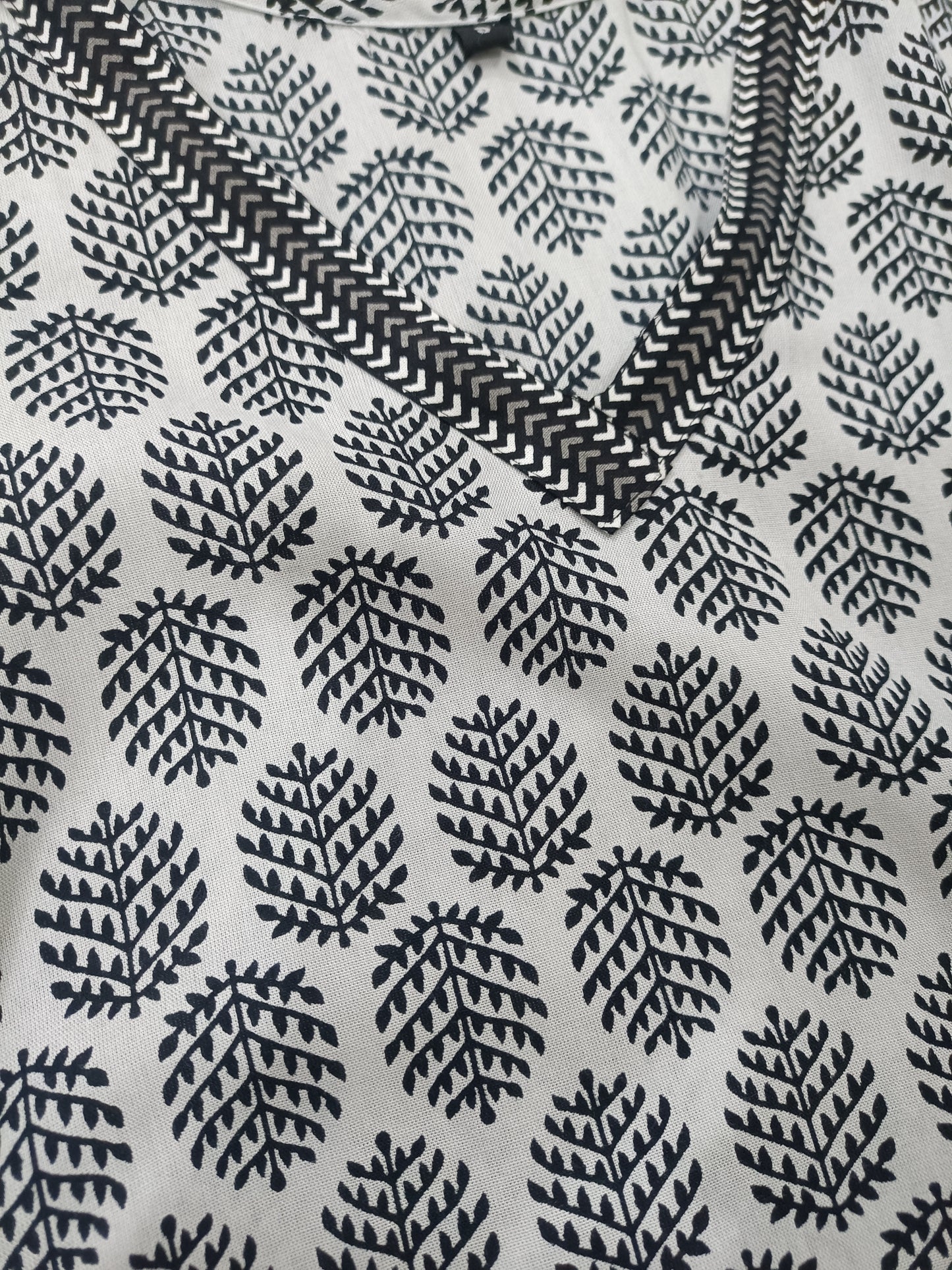 Black Leaf Short Kurti