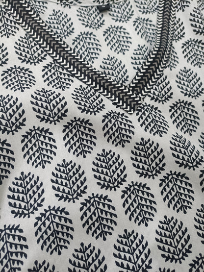 Black Leaf Short Kurti