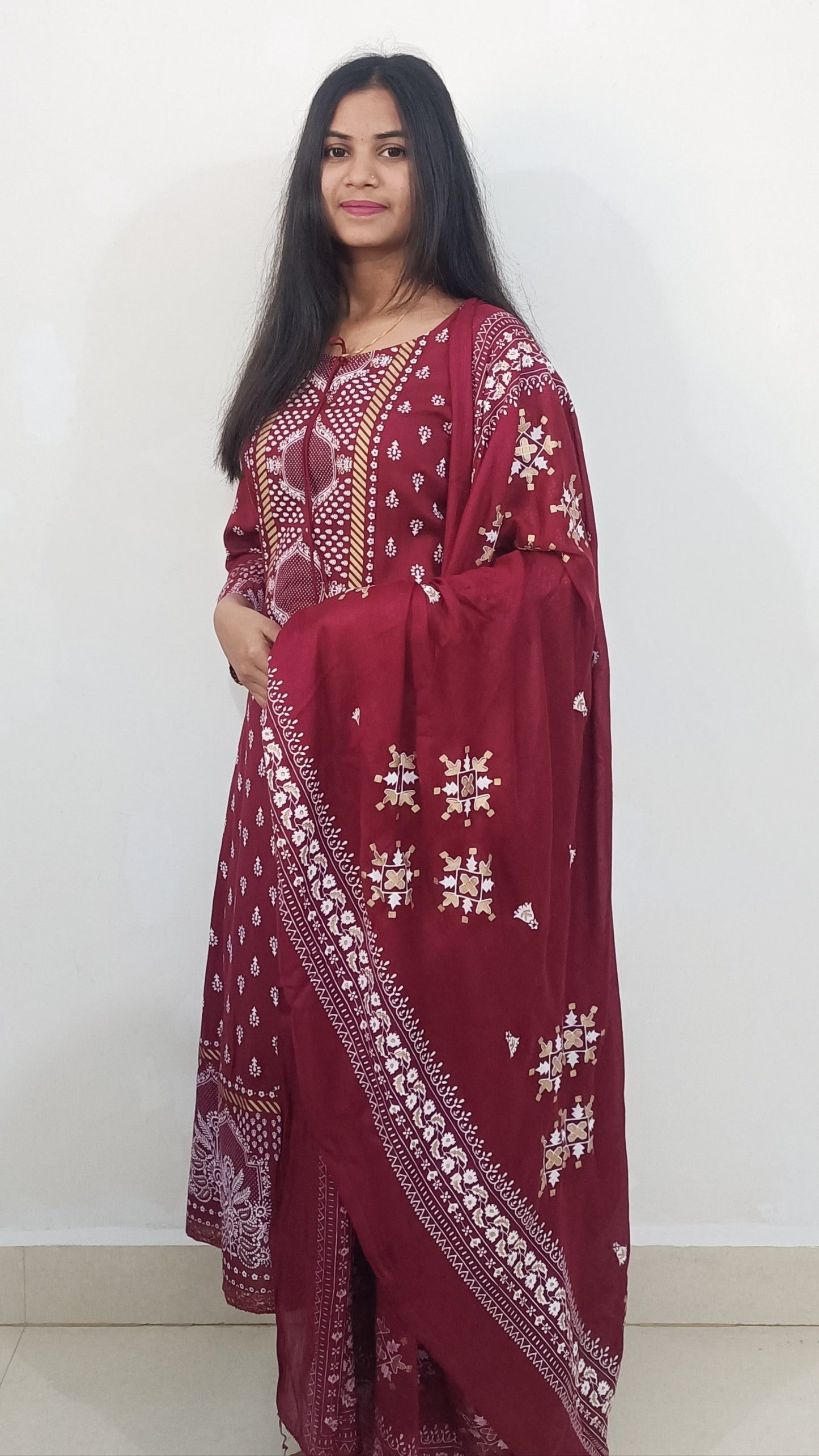 Maroon Kurta Set