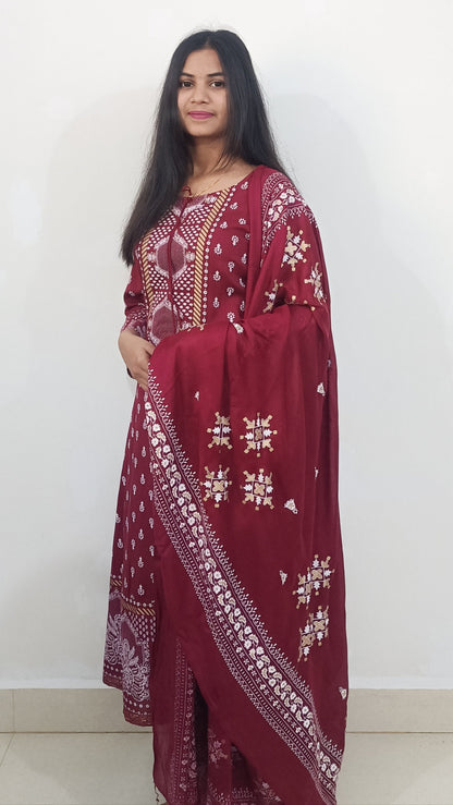Maroon Kurta Set