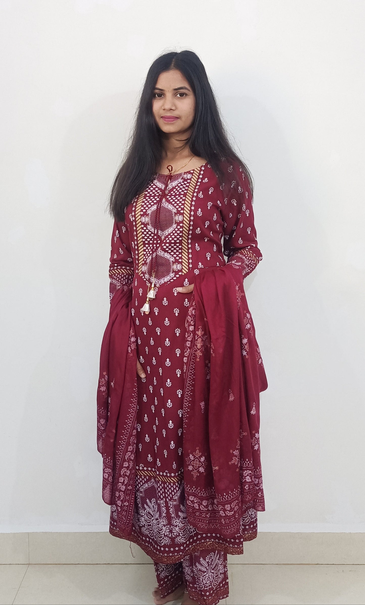 Maroon Kurta Set
