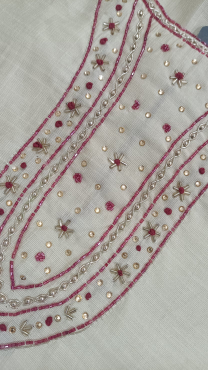 NYRA Cream Kurta with trouser and dupatta