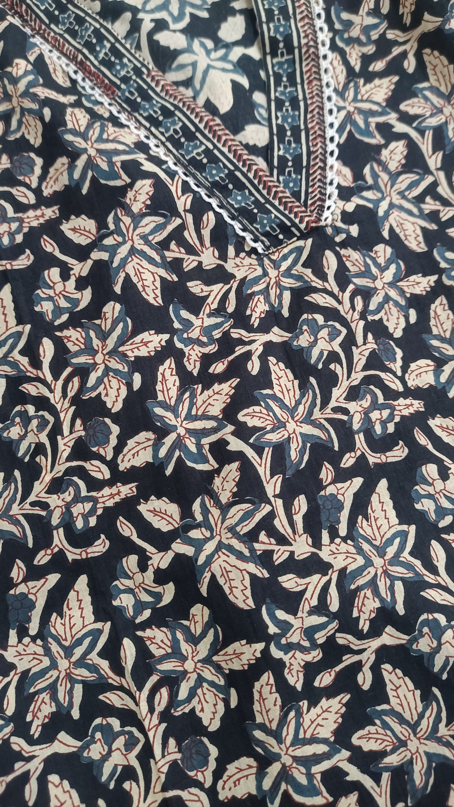 NYRA Floral Cotton Kurta with Trousers & Dupatta