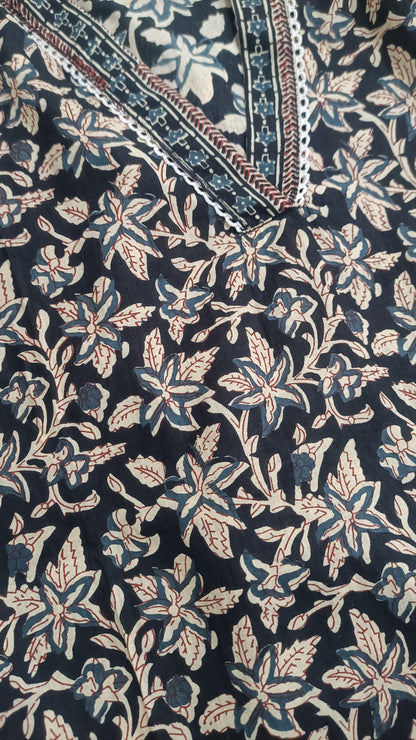 NYRA Floral Cotton Kurta with Trousers & Dupatta