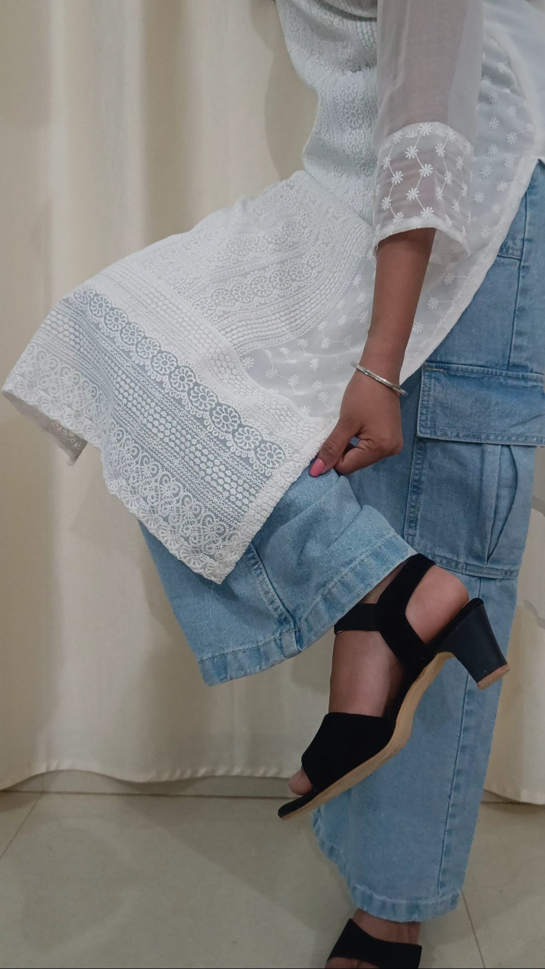 White Chikankari Kurti